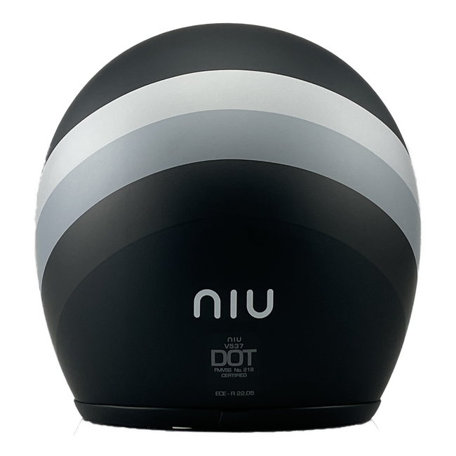 Niu Classic Helm Mat Zwart achterkant